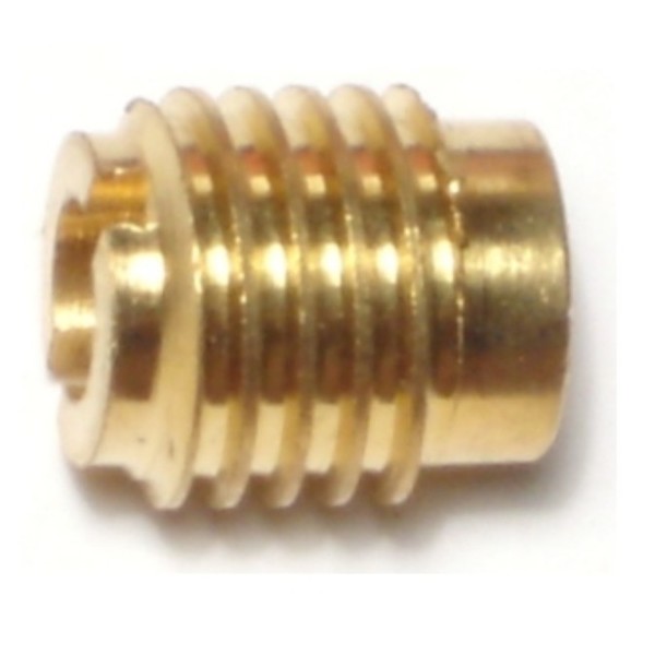 Midwest Fastener Knife Thread Insert, #10-32 Int Thrd Sz, 1/2 in L, Brass, 20 PK 66364